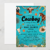 Invitation Un petit Baby shower de cowboy (Devant / Derrière)