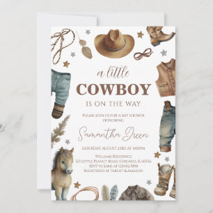 Invitation Un petit Baby shower de cowboy
