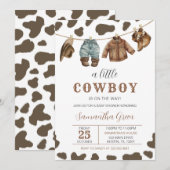 Invitation Un petit Baby shower de cowboy (Devant / Derrière)