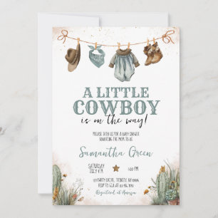 Invitation Un petit Baby shower de cowboy