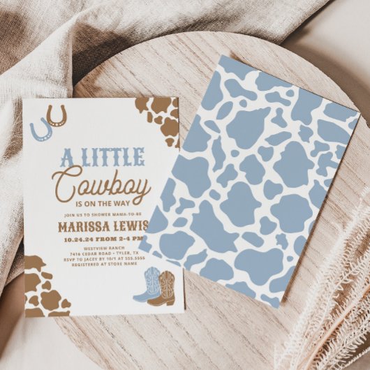 Invitation Un petit Baby shower de cowboy