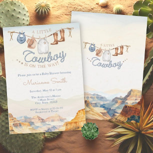 Invitation Un petit Baby shower de cowboy Western Canyon