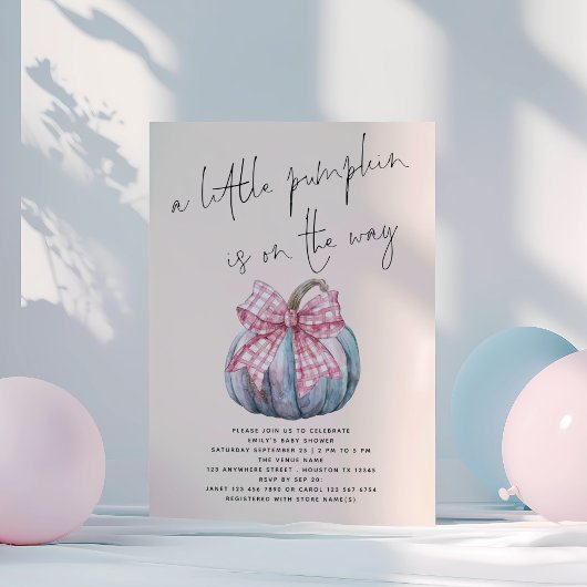 Invitation Un petit Baby shower de crème de boue PInk Citroui