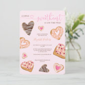 Invitation Un petit baby shower de donuts valentin (Debout devant)