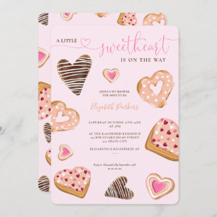 Invitation Un petit baby shower de donuts valentin