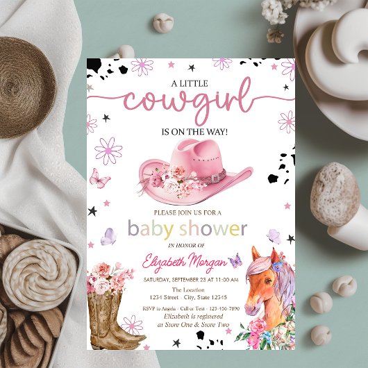Invitation Un petit Baby shower de fille