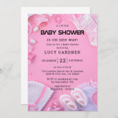 Invitation Un petit Baby shower de fille (Devant / Derrière)