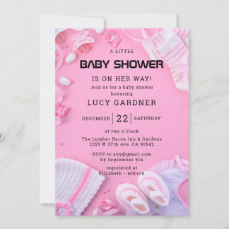 Invitation Un petit Baby shower de fille
