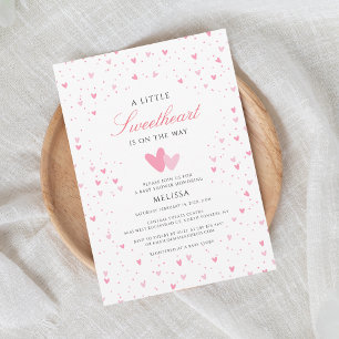 Invitation Un petit Baby shower de fille amoureuse