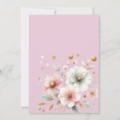 Invitation Un petit Baby shower de fille aux vêtements roses (Dos)