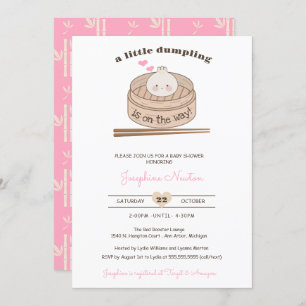 Invitation Un petit Baby shower de fille Bao Baby Dumpling