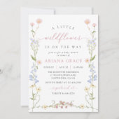 Invitation Un petit Baby shower de fille Boho Fleur sauvage (Devant)