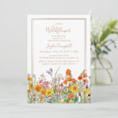 Invitation Un petit Baby shower de fille Boho Fleur sauvage (Debout devant)
