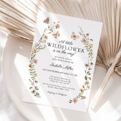 Invitation Un petit Baby shower de fille Boho Fleur sauvage
