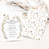 Invitation Un petit Baby shower de fille Boho Fleur sauvage