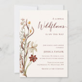 Invitation Un petit Baby shower de fille Boho Fleur sauvage (Devant)