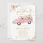 Invitation Un petit Baby shower de fille Citrouille (Devant)