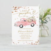 Invitation Un petit Baby shower de fille Citrouille (Debout devant)