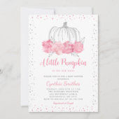 Invitation Un petit Baby shower de fille Citrouille (Devant)