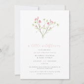 Invitation Un petit Baby shower de fille de Bouquet Fleur sau (Devant)