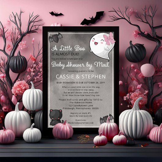 Invitation Un petit Baby shower de fille-fantôme de Boo par c