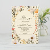 Invitation Un petit Baby shower de fille Fleur sauvage (Debout devant)