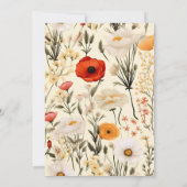 Invitation Un petit Baby shower de fille Fleur sauvage (Dos)