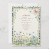 Invitation Un petit Baby shower de fille Fleur sauvage (Devant)