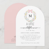 Invitation Un petit Baby shower de fille Fleur sauvage (Devant / Derrière)