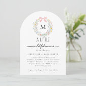 Invitation Un petit Baby shower de fille Fleur sauvage (Debout devant)
