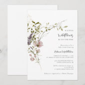 Invitation Un petit Baby shower de fille Fleur sauvage (Devant / Derrière)