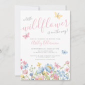 Invitation Un petit Baby shower de fille Fleur sauvage (Devant)