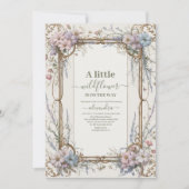 Invitation Un petit Baby shower de fille Fleur sauvage (Devant)
