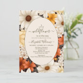 Invitation Un petit Baby shower de fille Fleur sauvage (Debout devant)