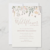 Invitation Un petit Baby shower de fille Fleur sauvage (Devant)