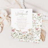 Invitation Un petit Baby shower de fille Fleur sauvage