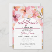 Invitation Un petit Baby shower de fille Fleur sauvage (Devant)