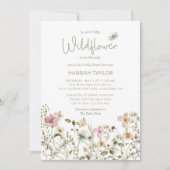 Invitation Un petit Baby shower de fille Fleur sauvage (Devant)
