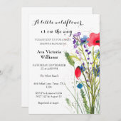 Invitation Un petit Baby shower de fille Fleur sauvage (Devant / Derrière)