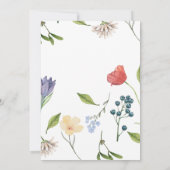 Invitation Un petit Baby shower de fille Fleur sauvage blanc (Dos)