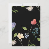 Invitation Un petit Baby shower de fille Fleur sauvage Noir (Dos)