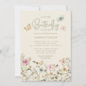 Invitation Un petit Baby shower de fille papillon (Devant)
