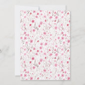 Invitation Un petit Baby shower de fille rose fleurie Fleur s (Dos)