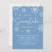 Invitation Un petit Baby shower de flocon de neige (Devant)