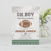 Invitation Un petit Baby shower de football américain All Sta (Debout devant)
