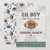 Invitation Un petit Baby shower de football américain All Sta (Devant / Derrière)