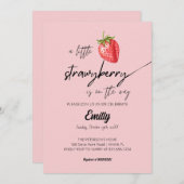 Invitation Un Petit Baby shower De Fraise (Devant / Derrière)