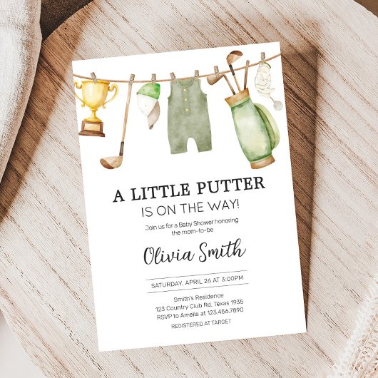 Invitation Un Petit Baby shower De Golf De Putter