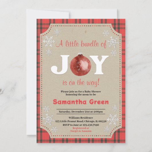 Invitation Un petit Baby shower de joie (Devant)