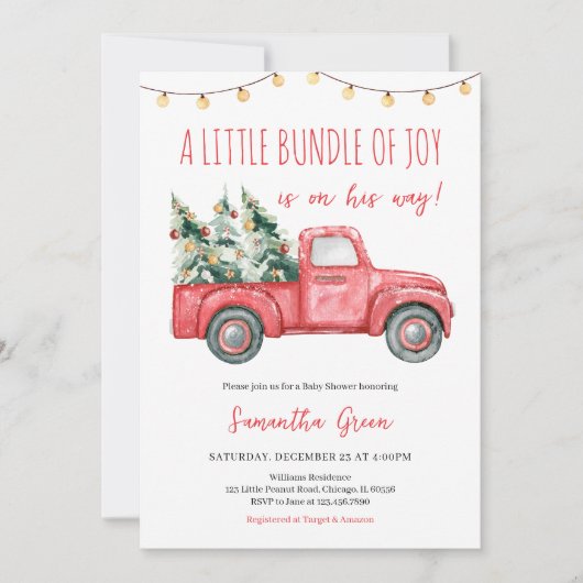 Invitation Un petit Baby shower de joie (Devant)